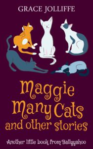 Book cover of Maggie Many Cats and Other Stories by Grace Jolliffe illustrating a page about growing peas